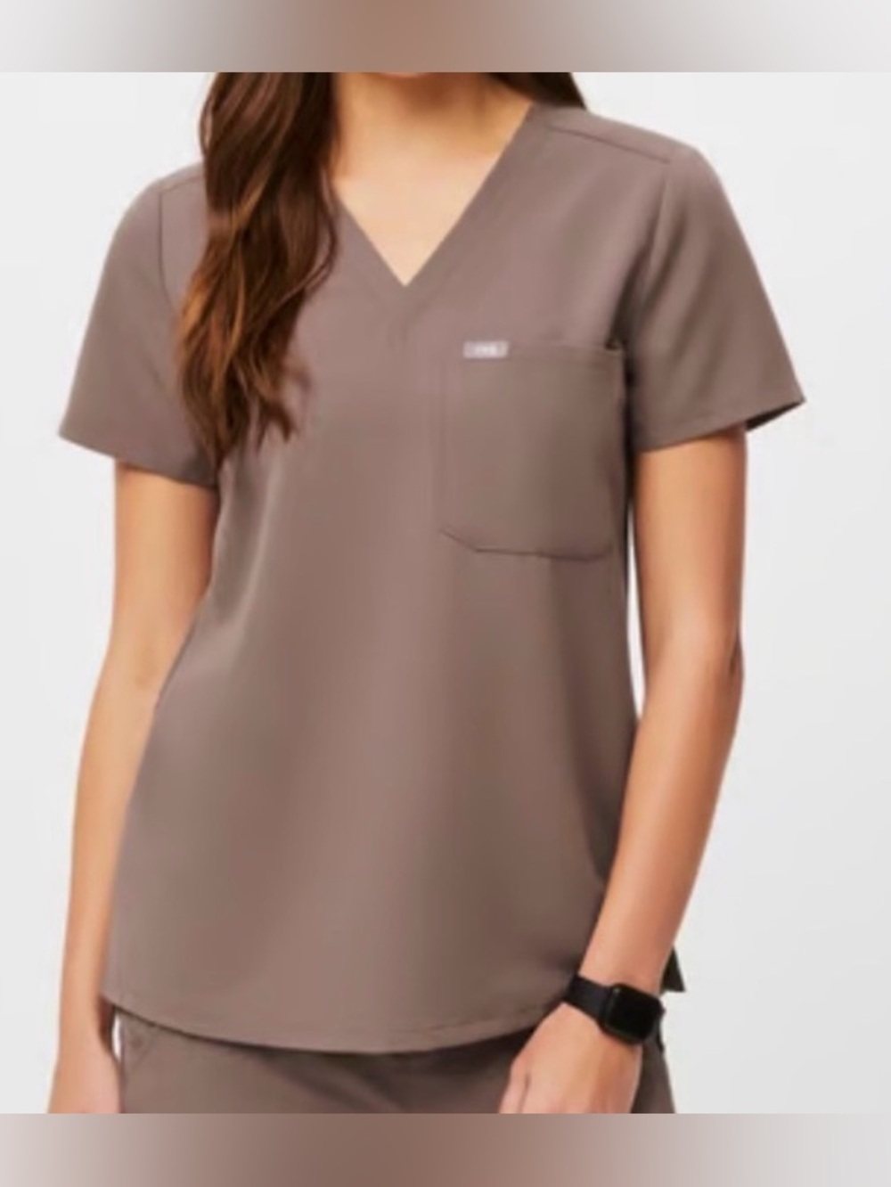 FIGS Catarina One-pocket Scrub Top - Smokey Taupe